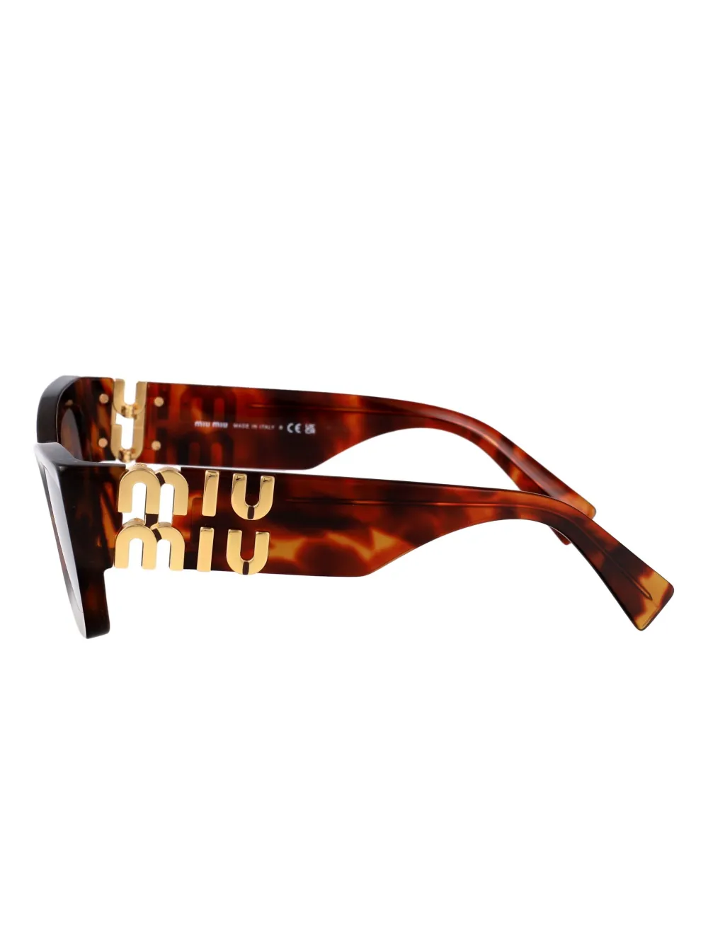 Miu Eyewear Zonnebril met schildpadschild-design Bruin