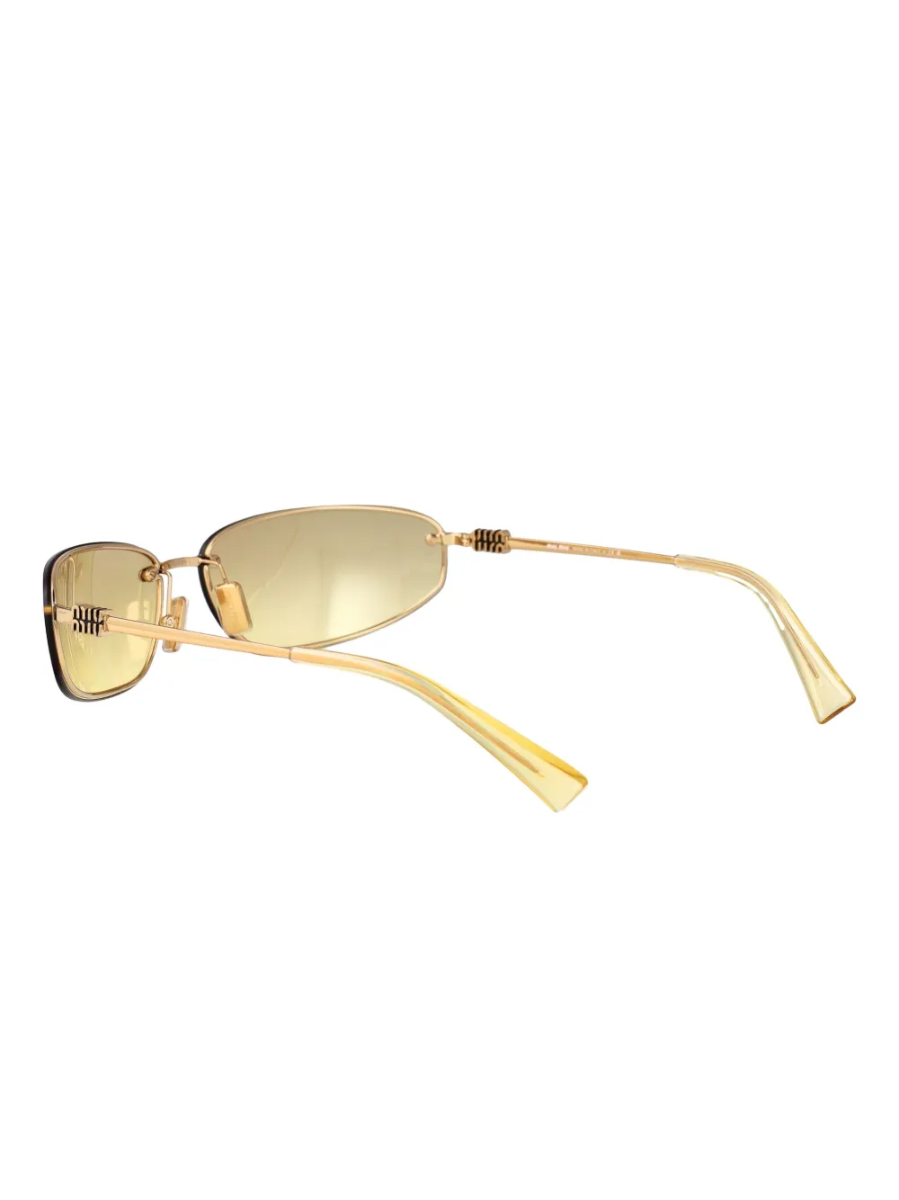 Miu Eyewear Zonnebril met schild montuur Goud
