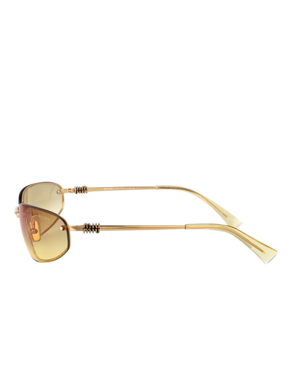 Miu Eyewear Zonnebril met schild montuur Goud