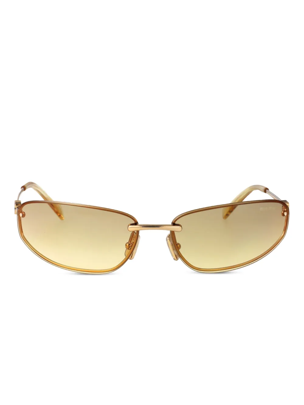 Miu Miu Eyewear shield-frame sunglasses | Gold | Image 1