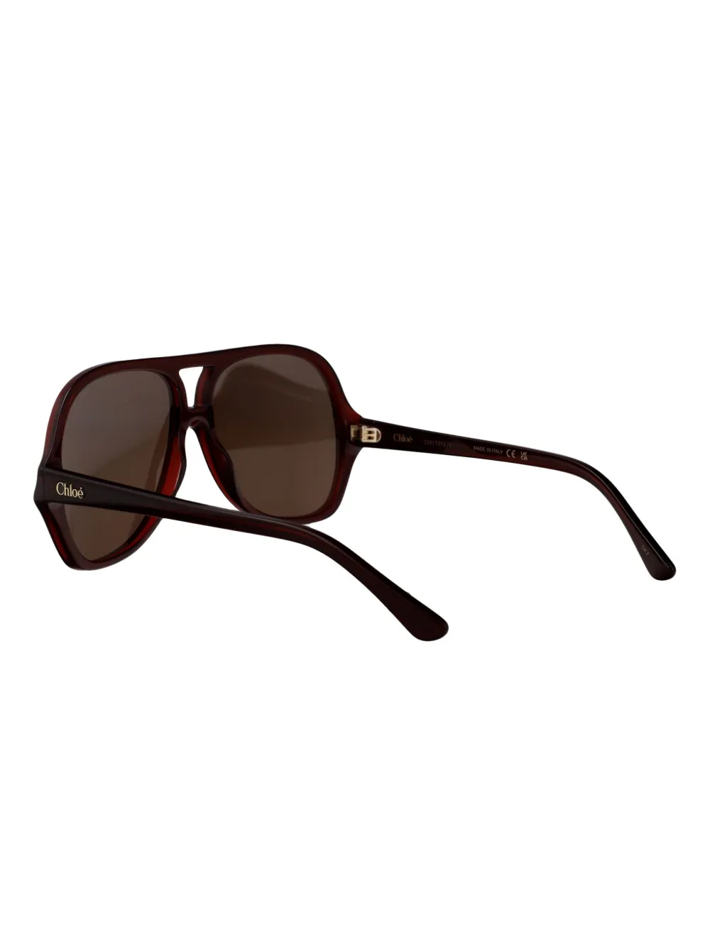 Chloé Eyewear Zonnebril met piloten montuur Bruin