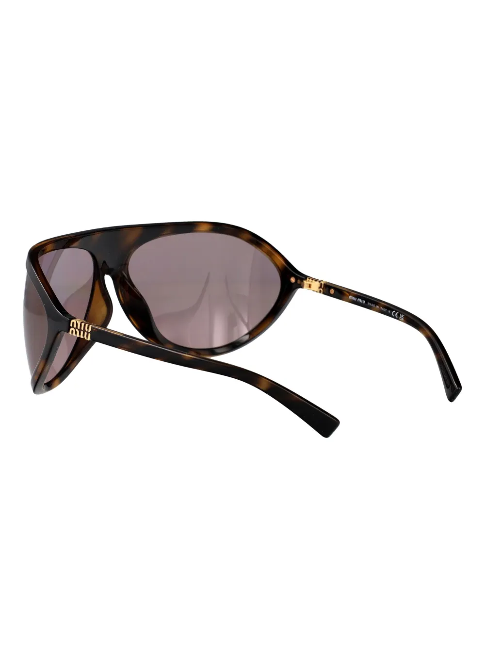 Miu Eyewear Zonnebril met schild montuur Bruin