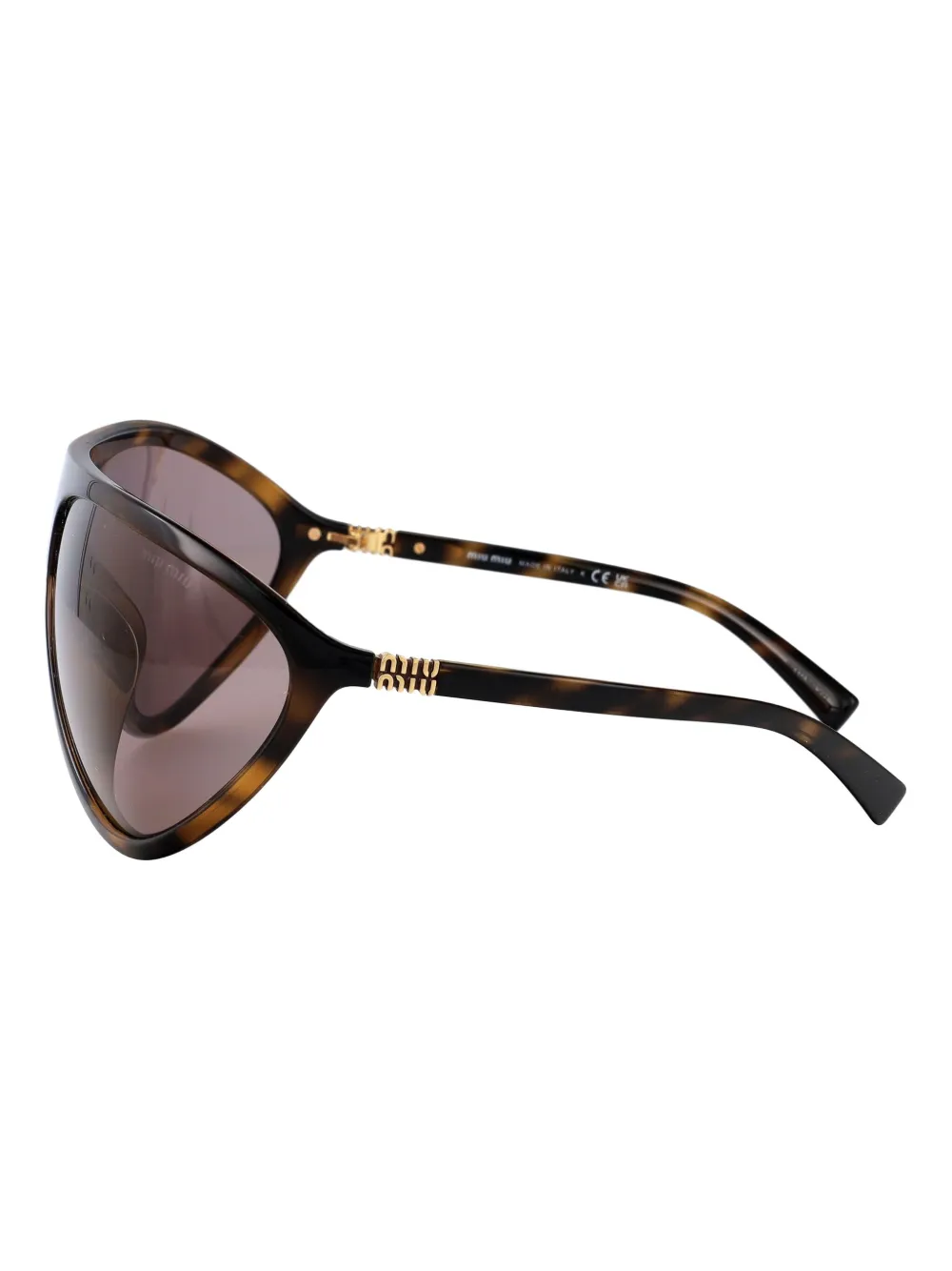 Miu Eyewear Zonnebril met schild montuur Bruin