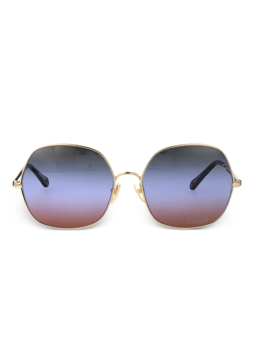 Chloé Eyewear Zonnebril met oversized montuur Goud