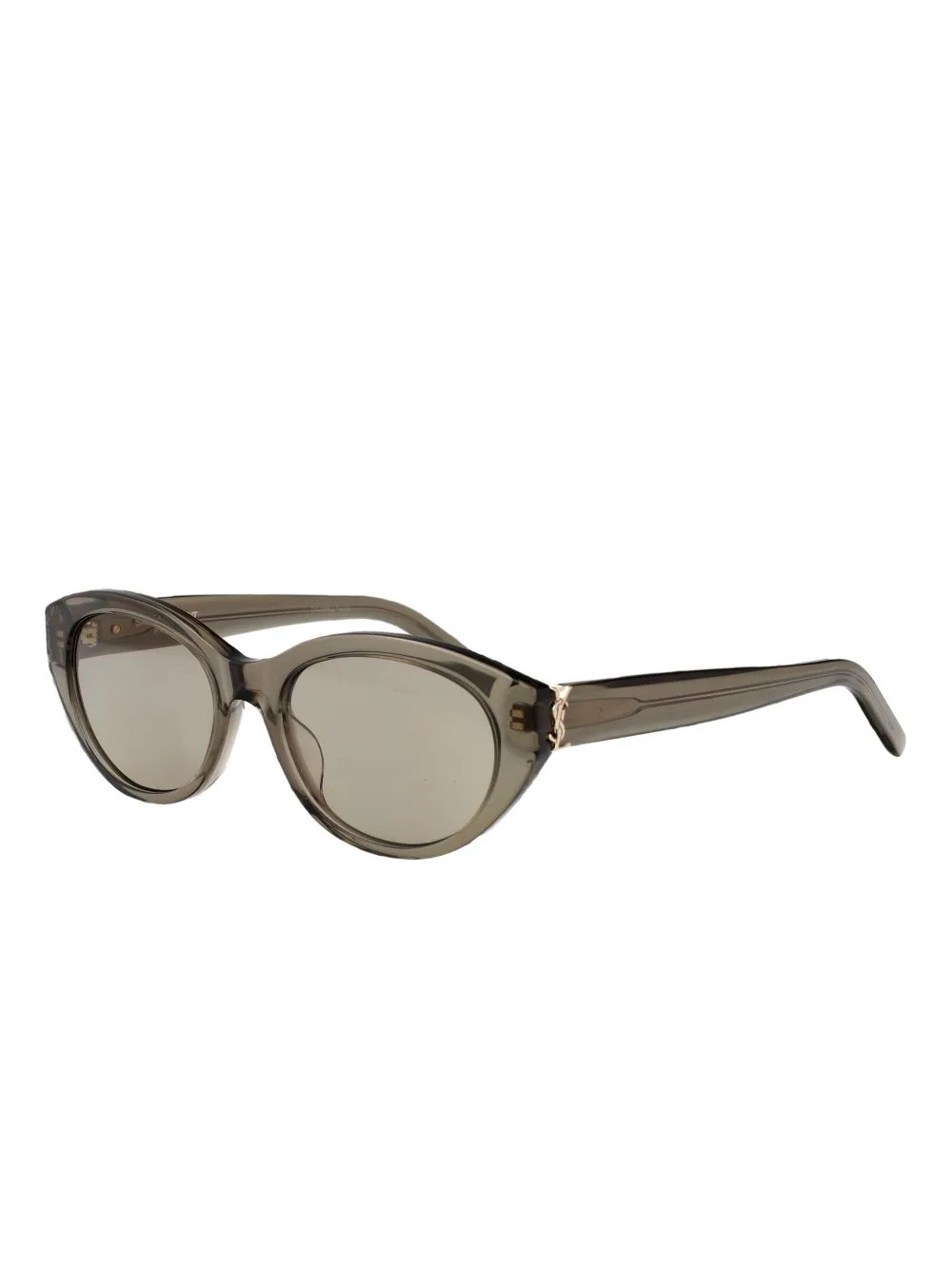 Saint Laurent Eyewear Zonnebril met logoplakkaat - Groen