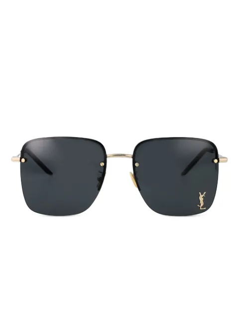 Saint Laurent Eyewear نظارة شمس ببروش شعار الماركة