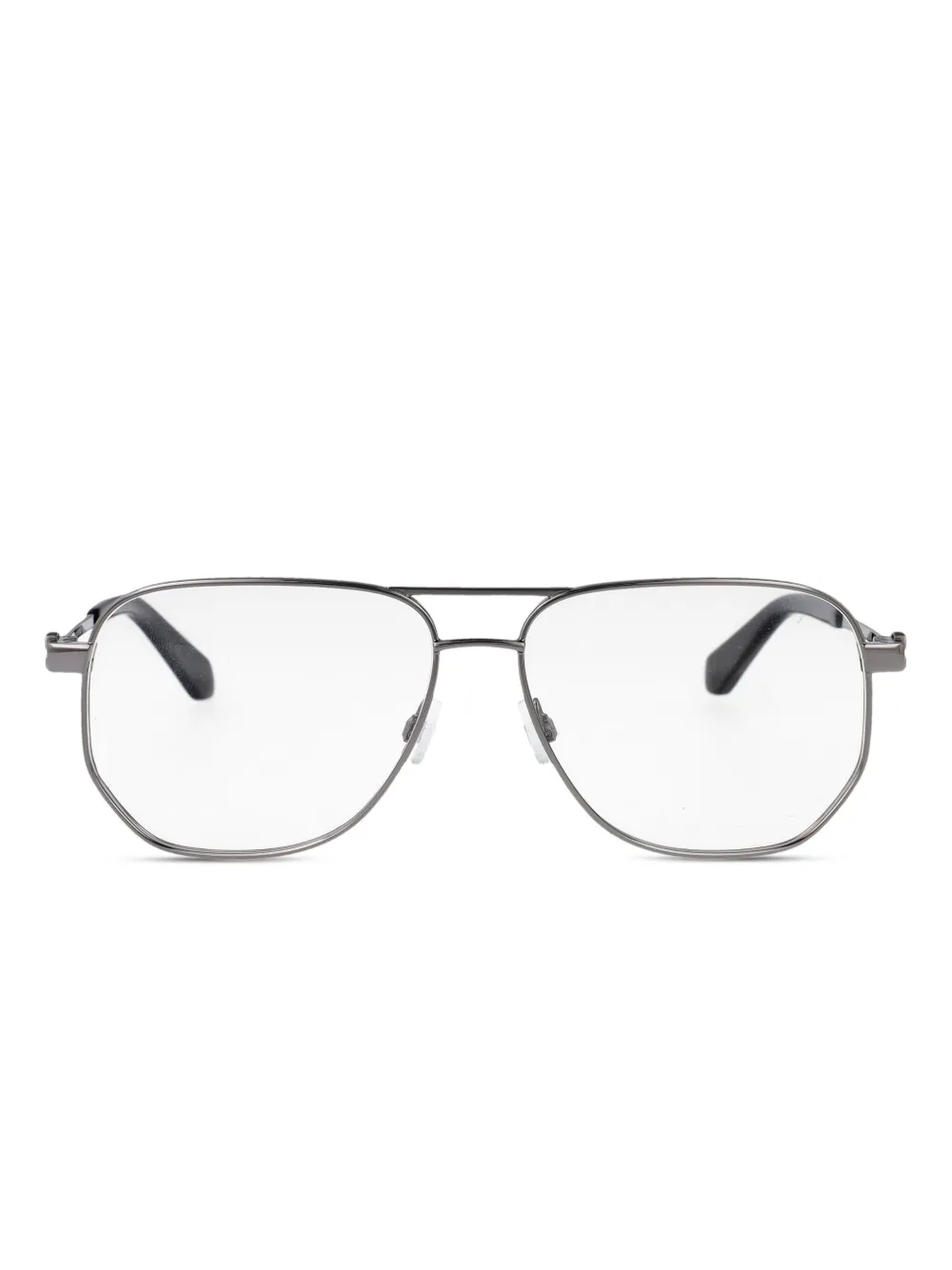 Off-White Eyewear double-bridge glasses - シルバートーン Off-White Eyewear double-bridge glasses - シルバートーン