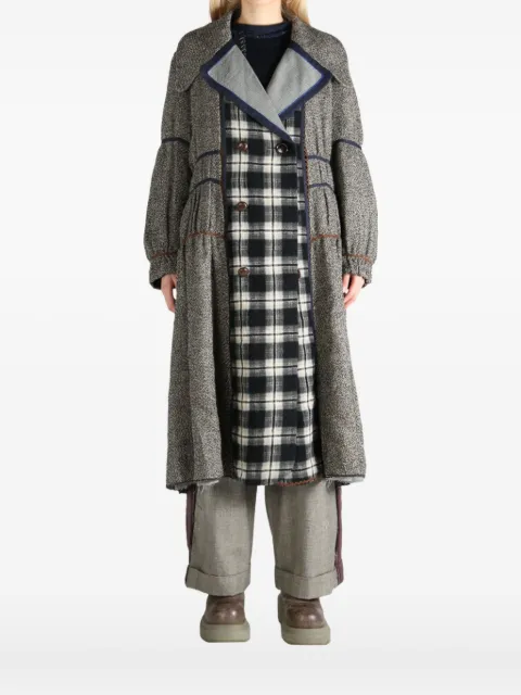 COMMUNS checked wool coat