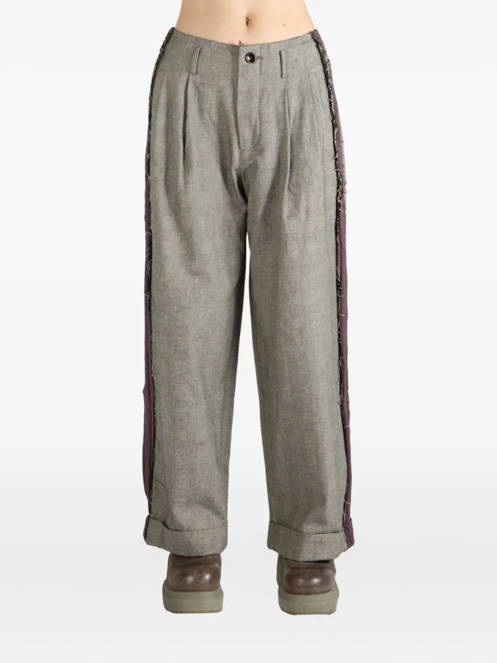COMMUNS frayed-trim trousers | Grey | Image 1