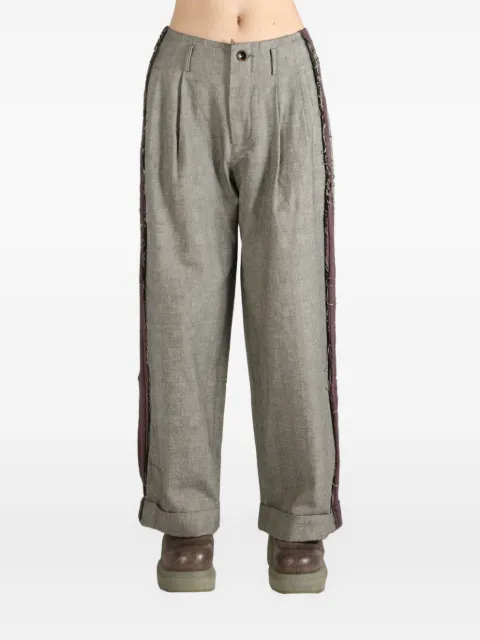 COMMUNS frayed-trim trousers