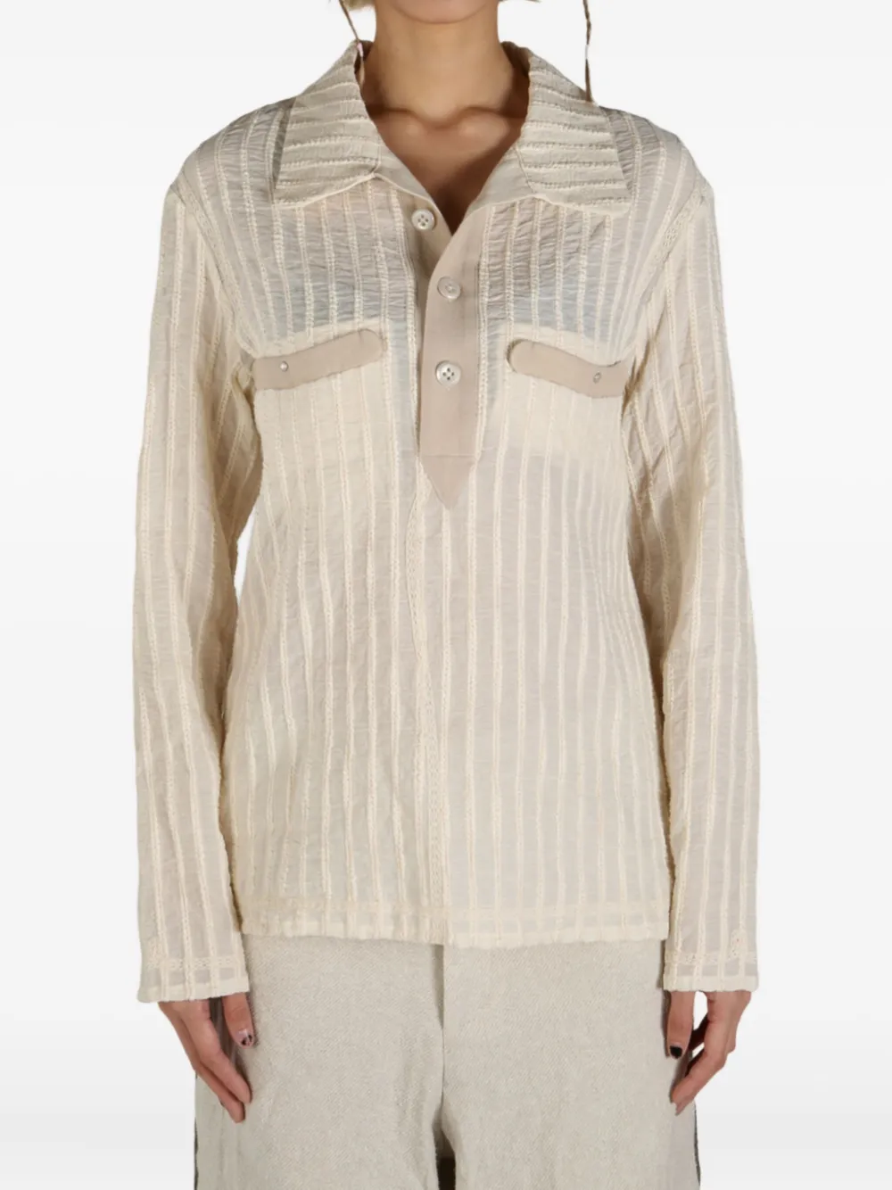 Shop Communs Textured Two-pocket Shirt