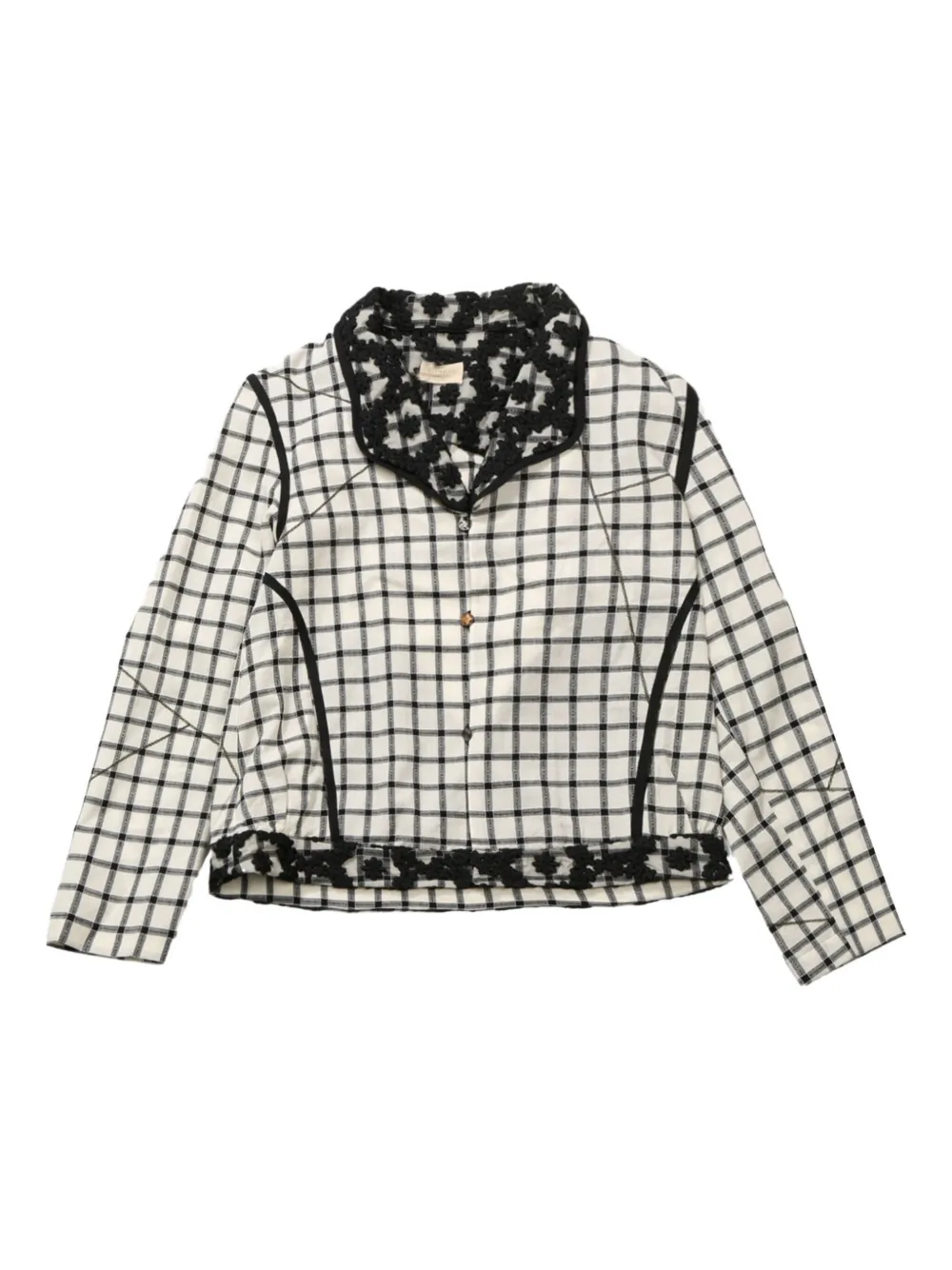 COMMUNS check-patterned jacket | White | Image 1