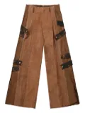 COMMUNS buckle straps loose-fit trousers - Brown