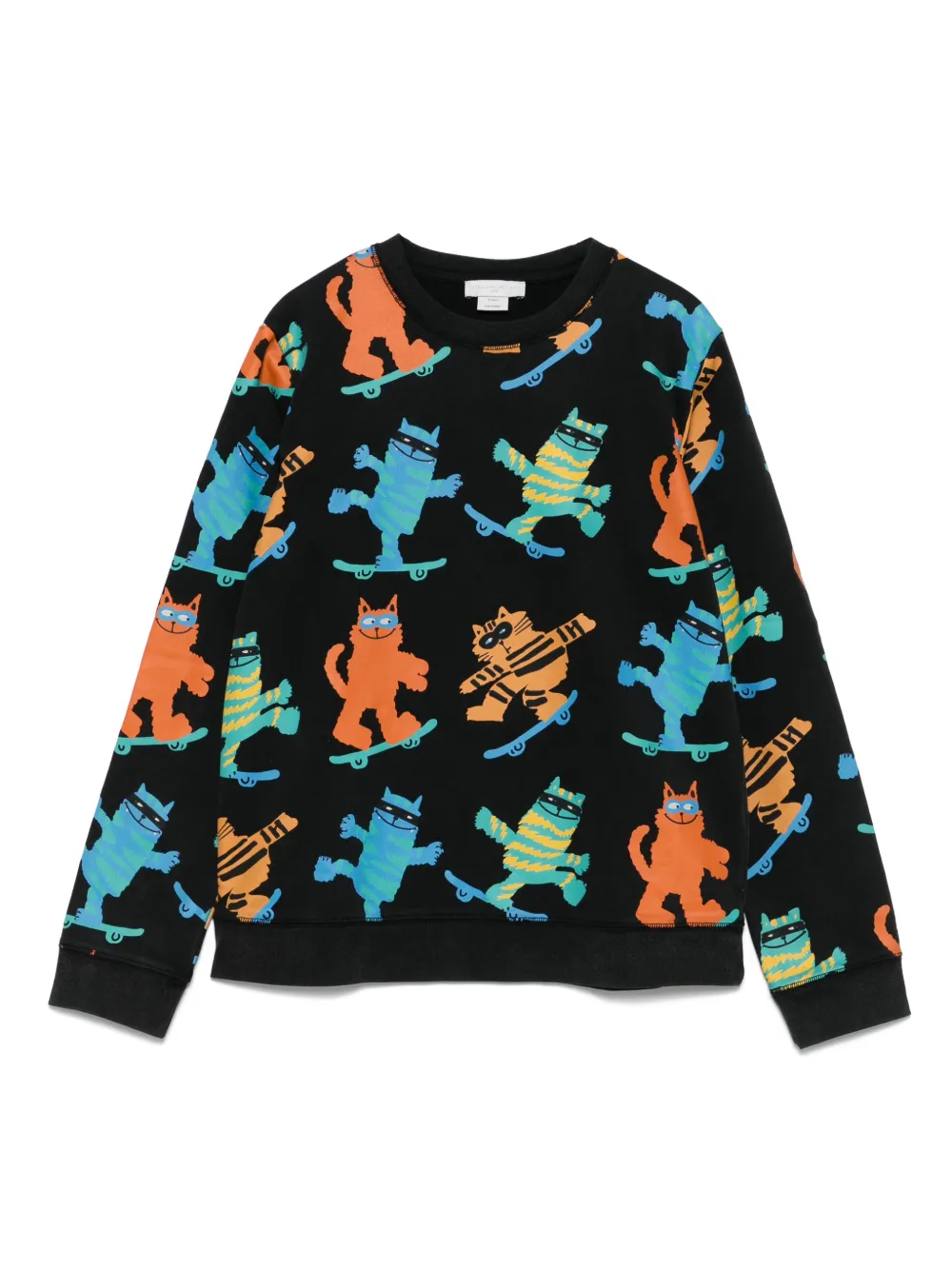 Stella McCartney Kids Sweater met kattenprint Zwart
