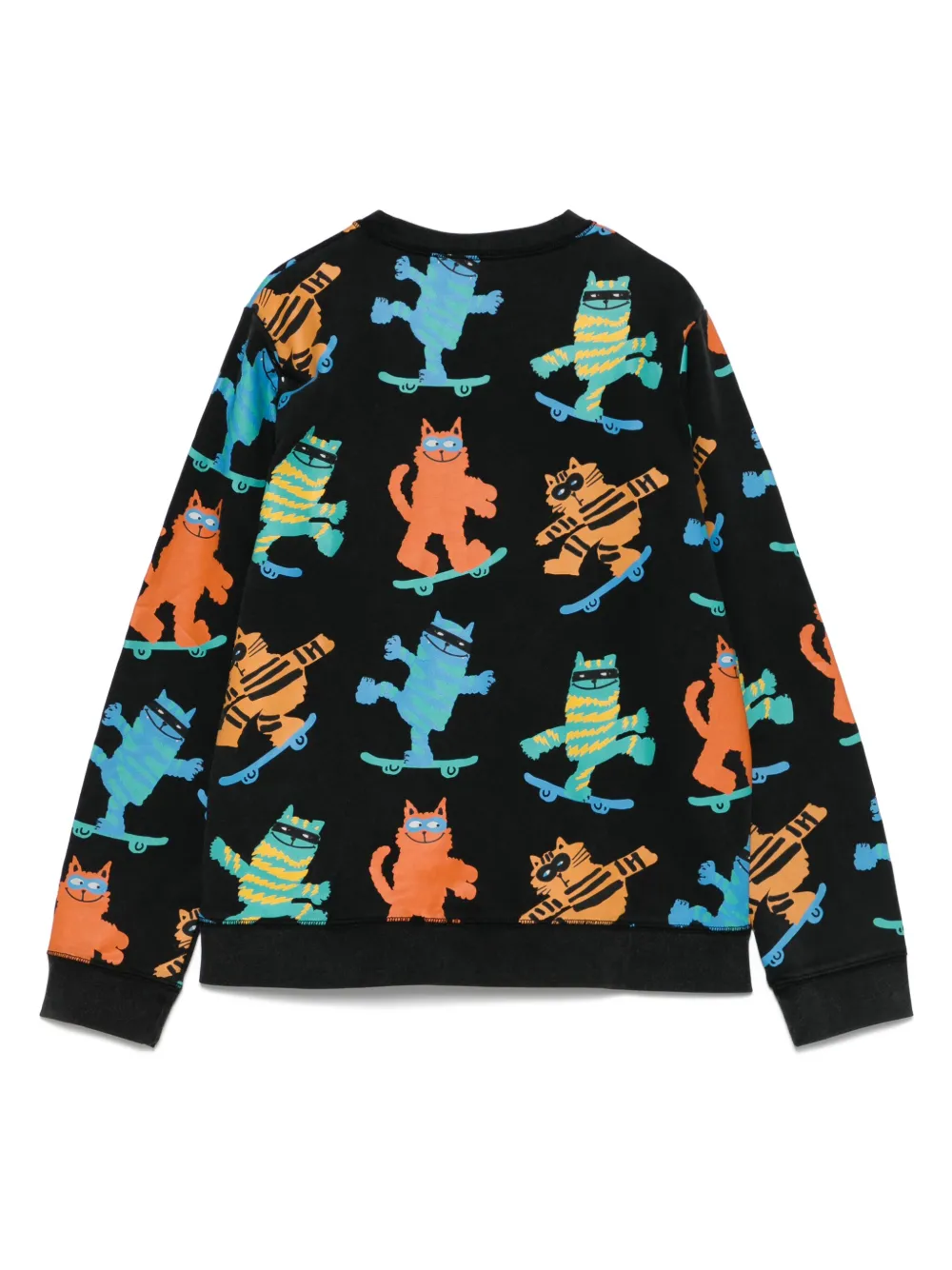 Stella McCartney Kids Sweater met kattenprint Zwart