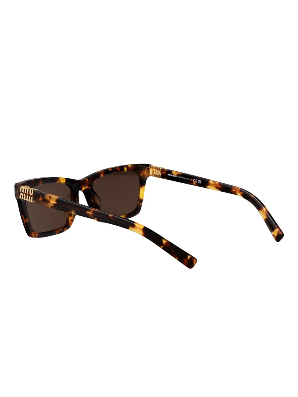 Miu Eyewear Zonnebril met schilpadschild design Bruin