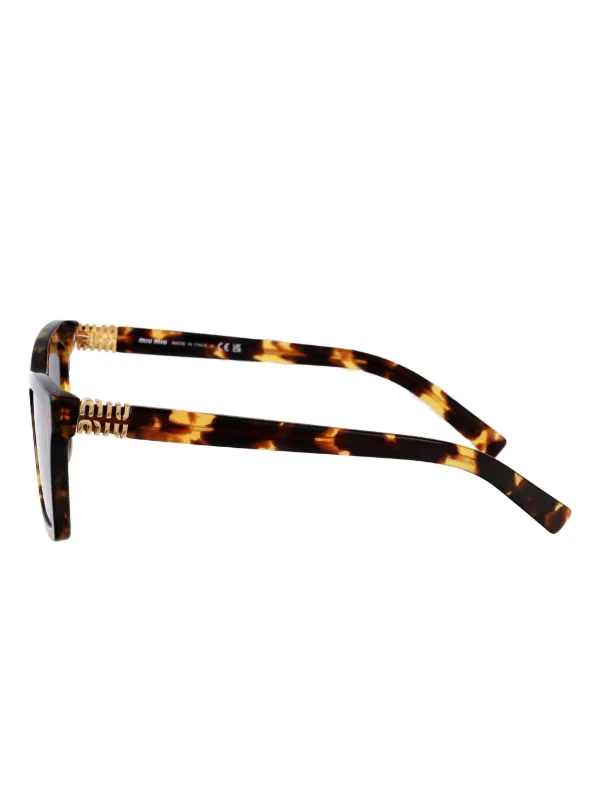 Miu Miu Eyewear Square Tortoiseshell Sunglasses | Brown