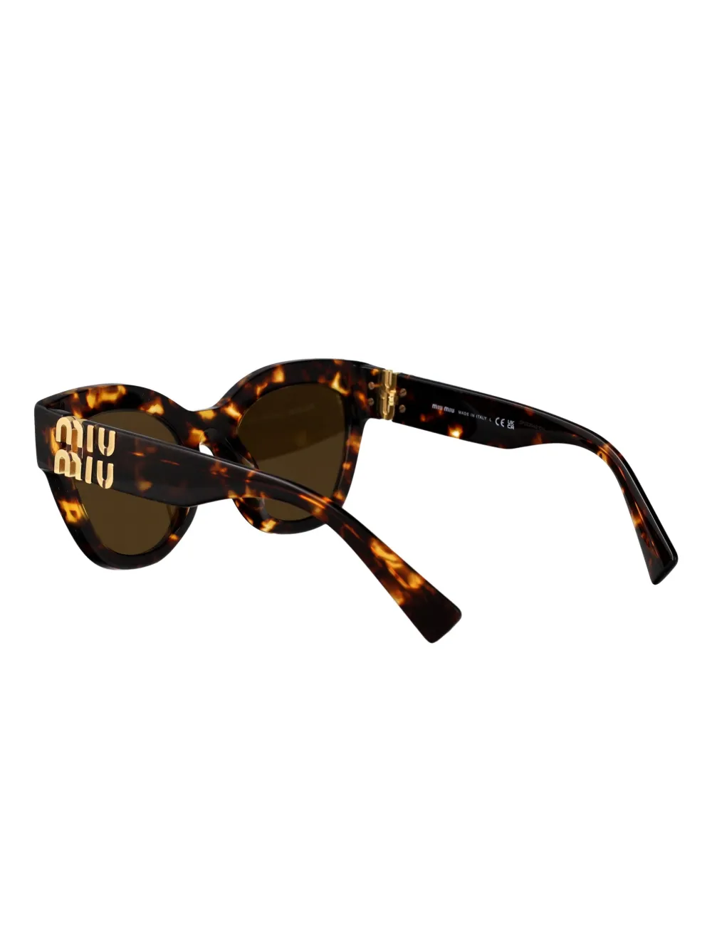 Miu Eyewear Zonnebril met schilpadschild design Bruin