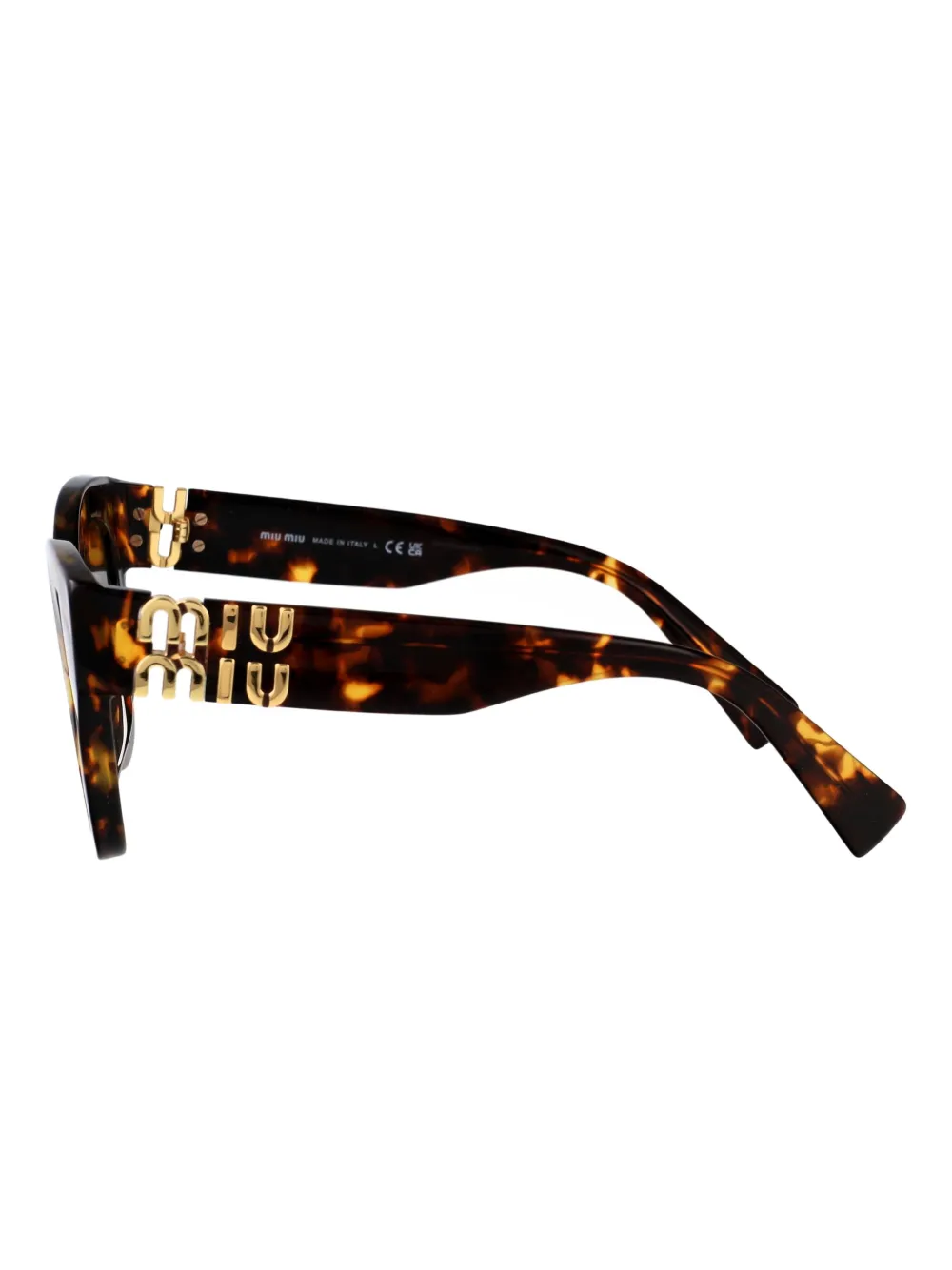 Miu Eyewear Zonnebril met schilpadschild design Bruin