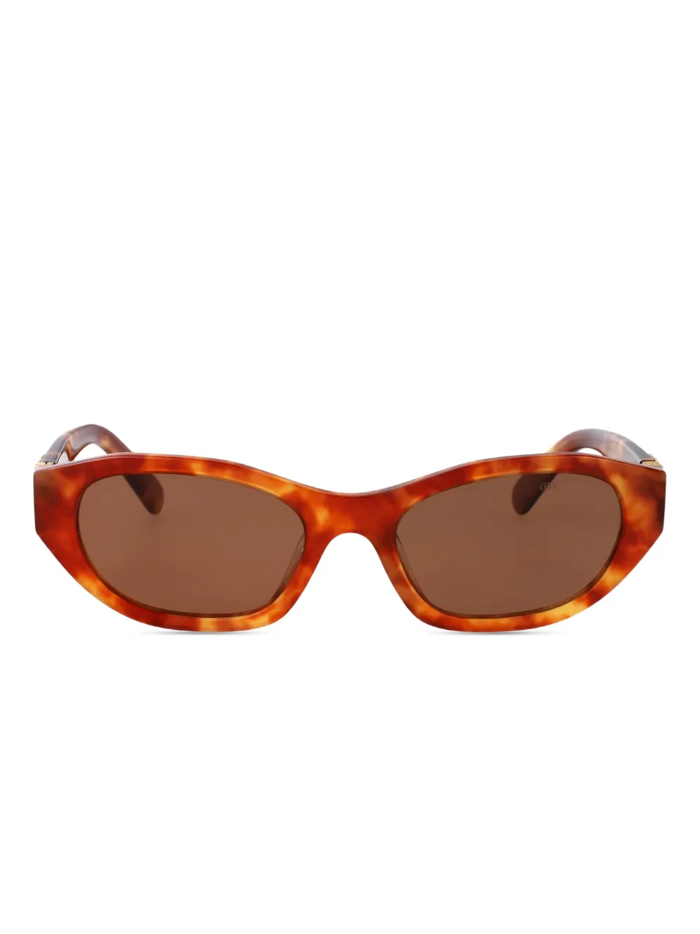 Miu Eyewear Zonnebril met schilpadschild design Bruin