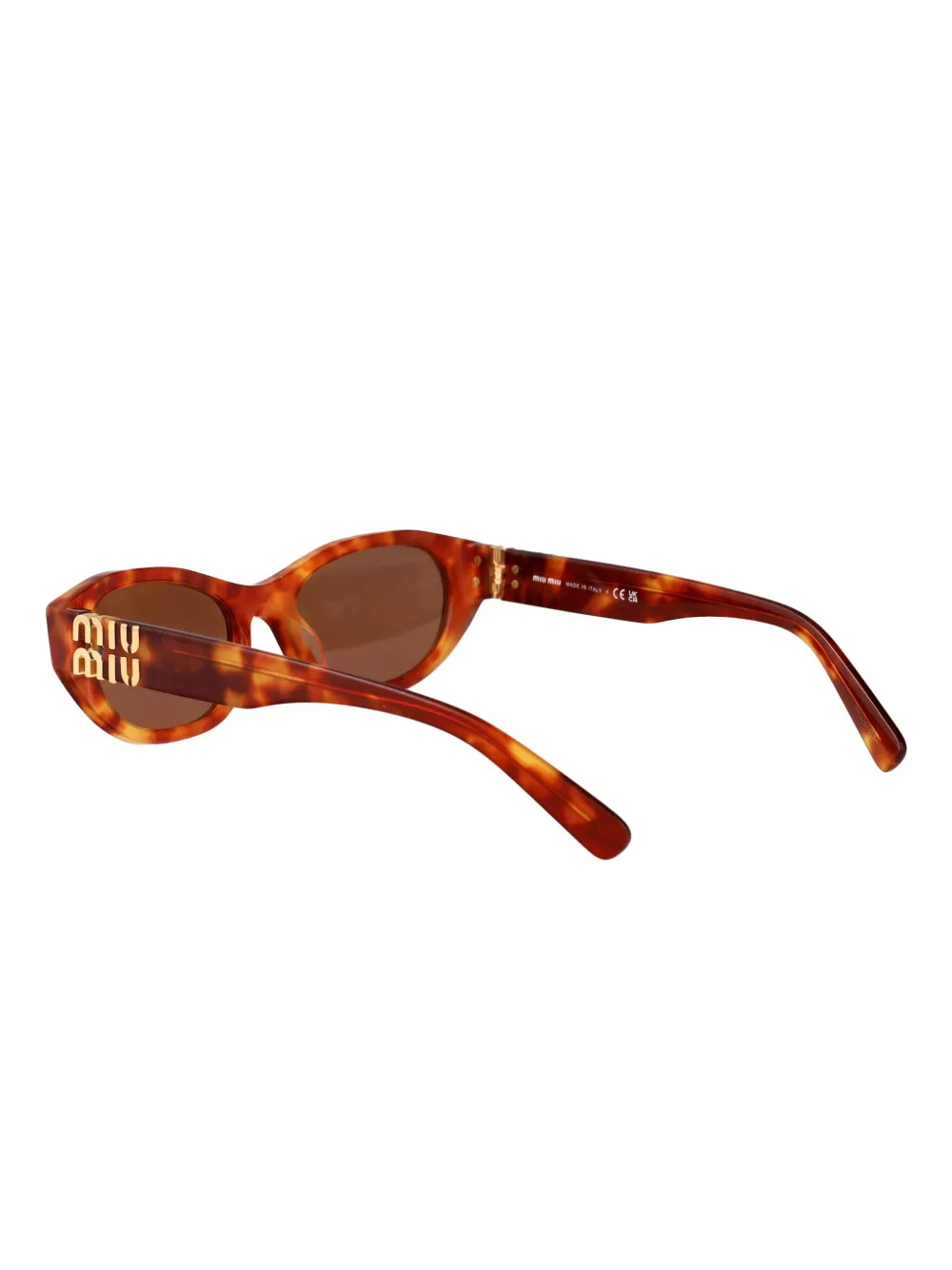Miu Eyewear Zonnebril met schilpadschild design Bruin