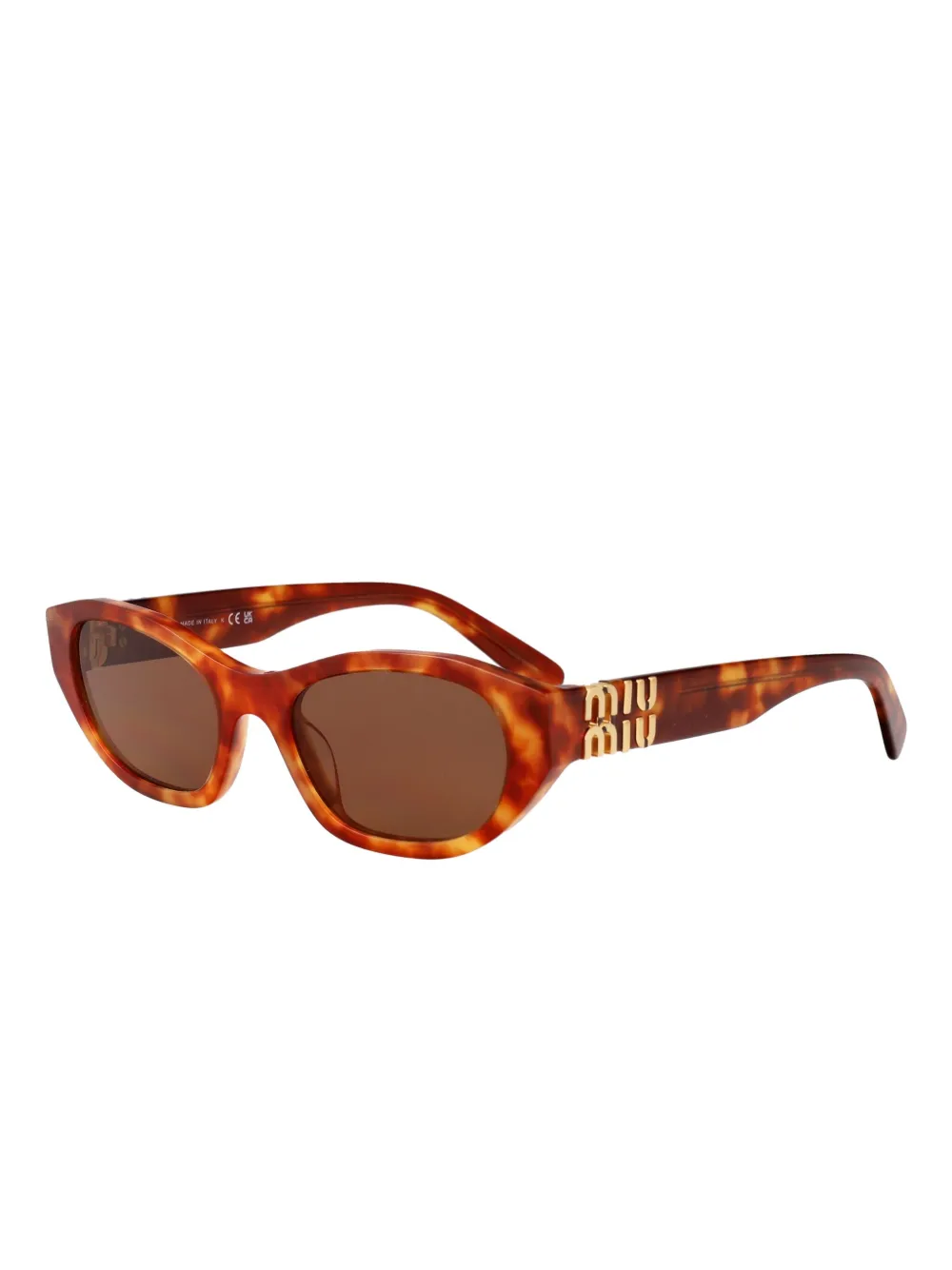 Miu Eyewear Zonnebril met schilpadschild design Bruin