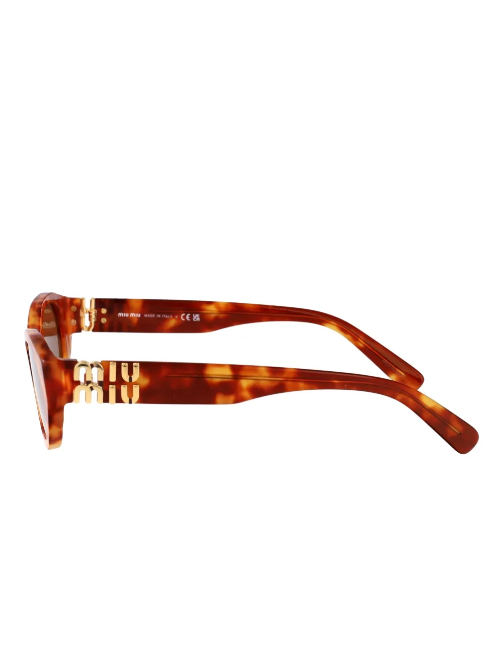 Miu Eyewear Zonnebril met schilpadschild design Bruin
