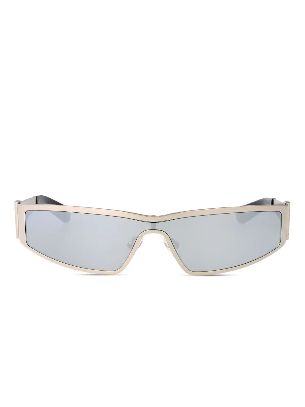 Alexander McQueen Eyewear アンギュラーフレーム サングラス - シルバートーン Alexander McQueen Eyewear アンギュラーフレーム サングラス - シルバートーン