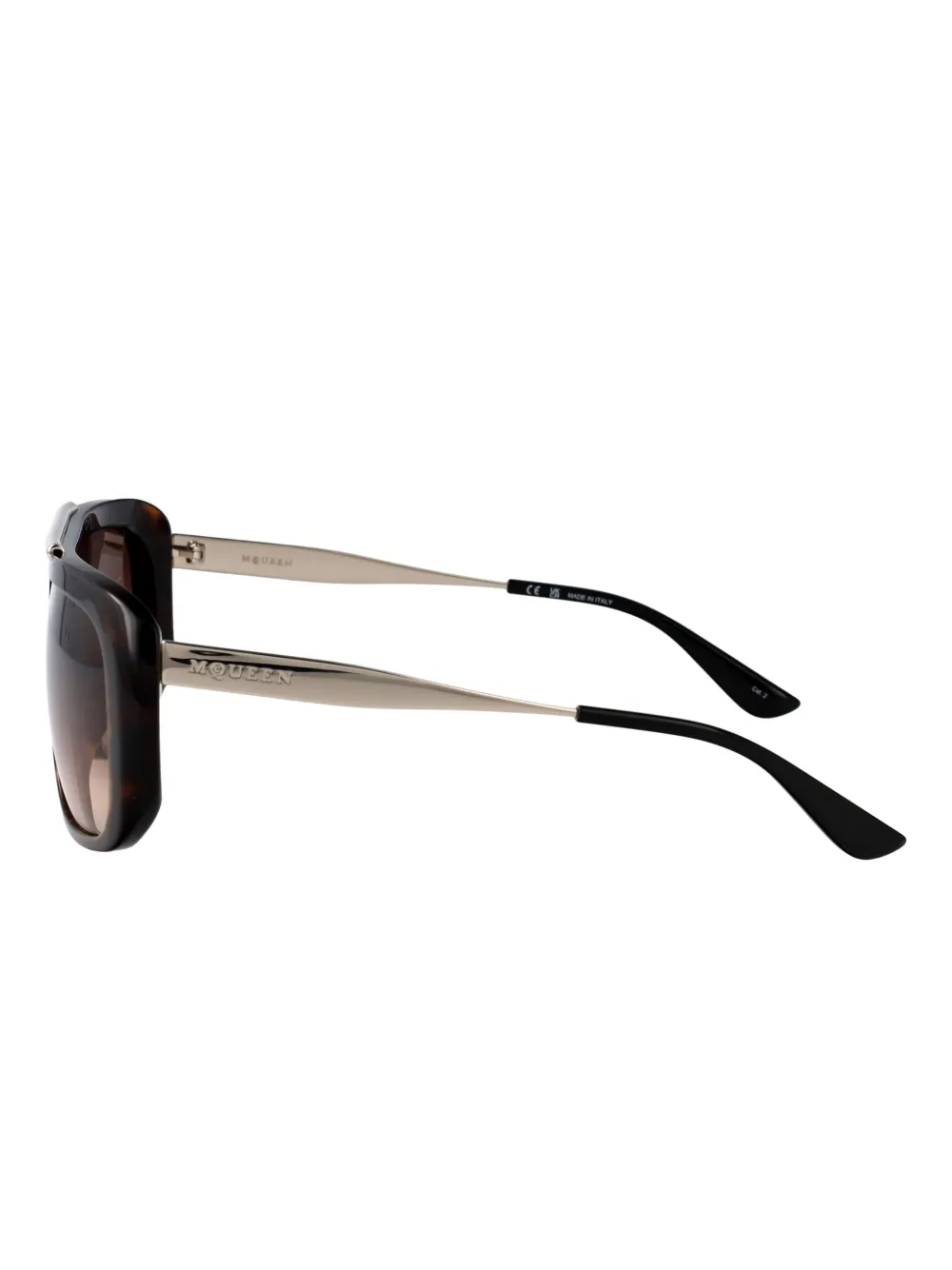 Alexander McQueen Eyewear Zonnebril met oversized vierkant montuur Grijs