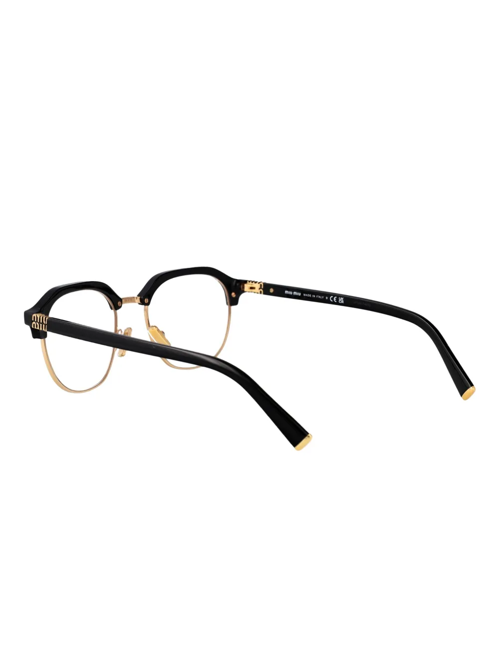 Miu Eyewear Bril met half montuur Zwart