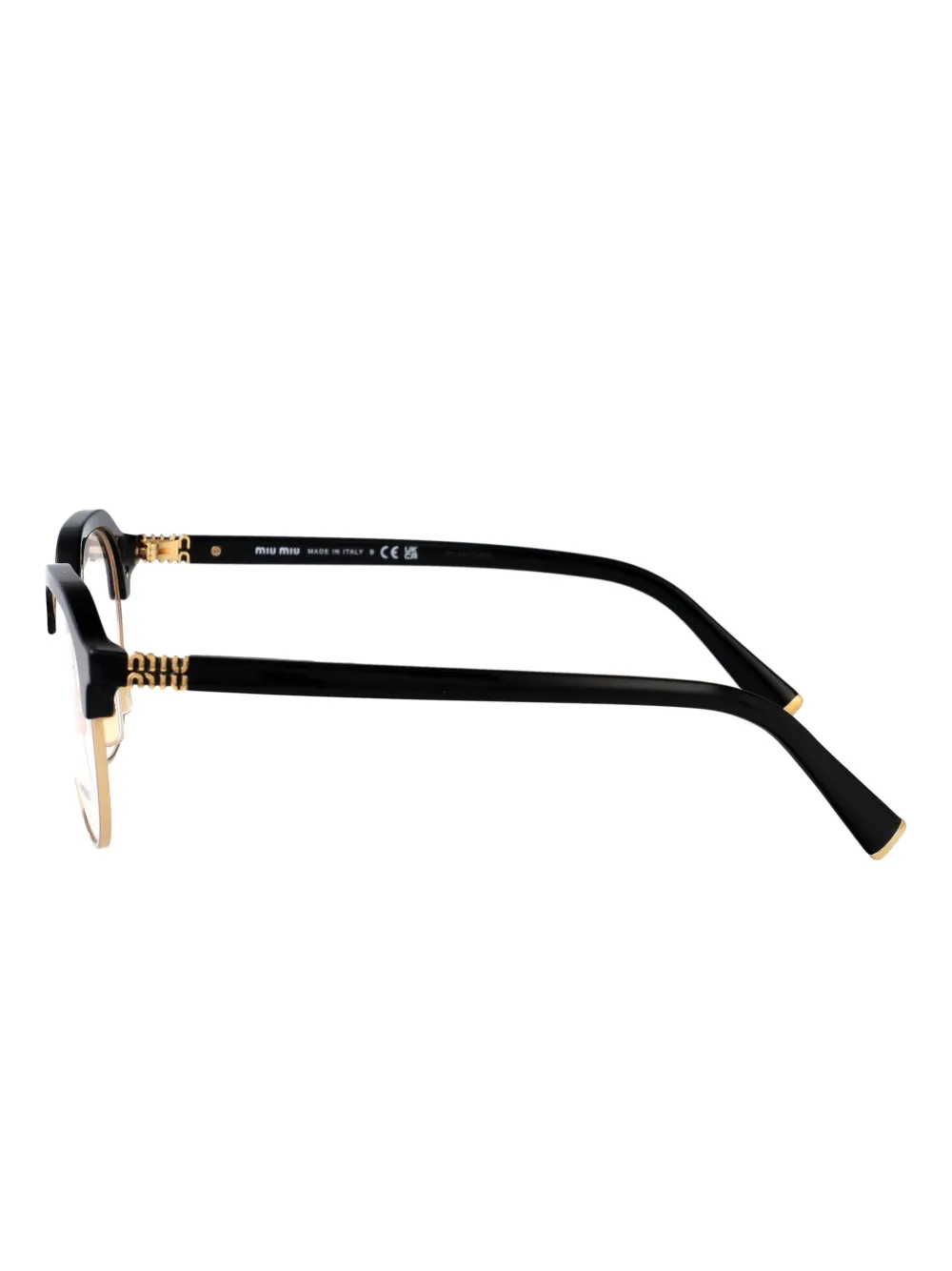 Miu Eyewear Bril met half montuur Zwart