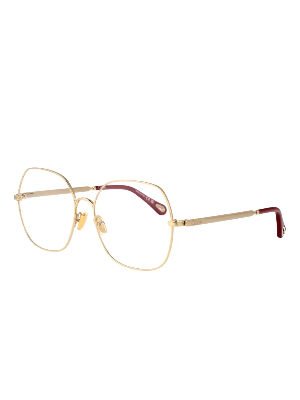 Chloé Eyewear Zonnebril met geometrisch montuur Goud