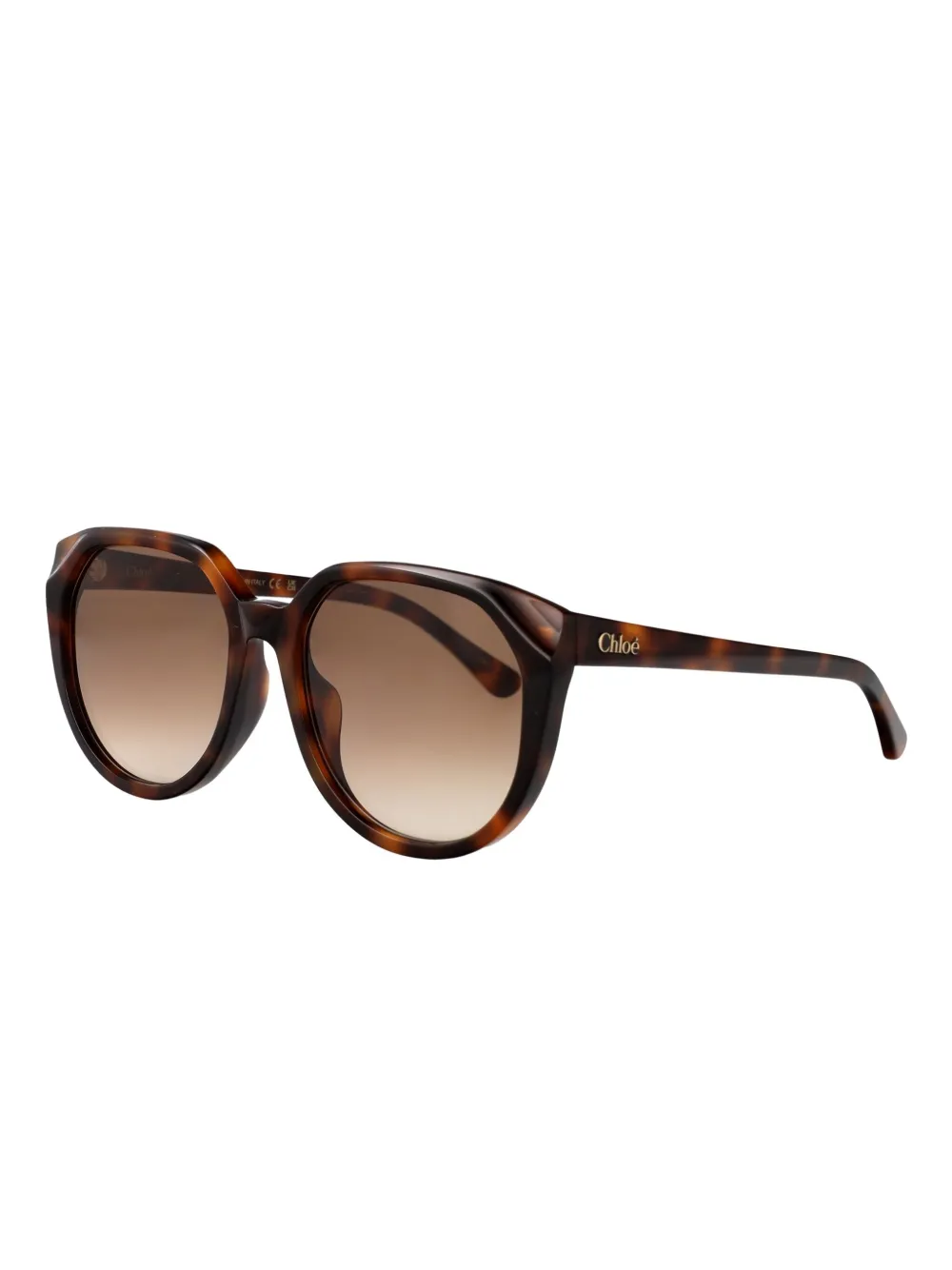 Chloé Eyewear Zonnebril met oversized montuur en schildpadschild-design - Bruin