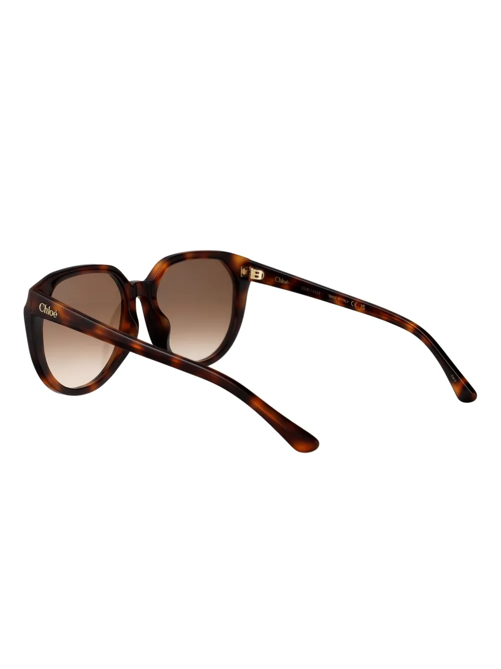 Chloé Eyewear Zonnebril met oversized montuur en schildpadschild-design Bruin