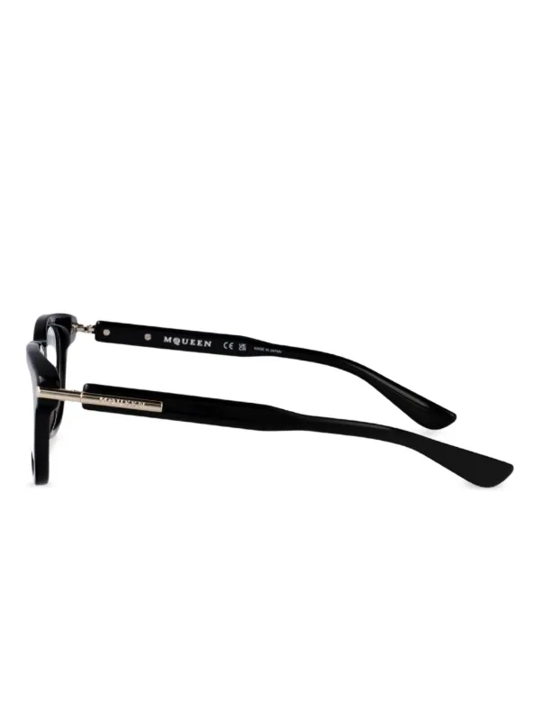Alexander McQueen　メガネ　度入り　スクエア　フルリム　良品 Alexander McQueen Eyewear スクエア眼鏡フレーム | ブラック