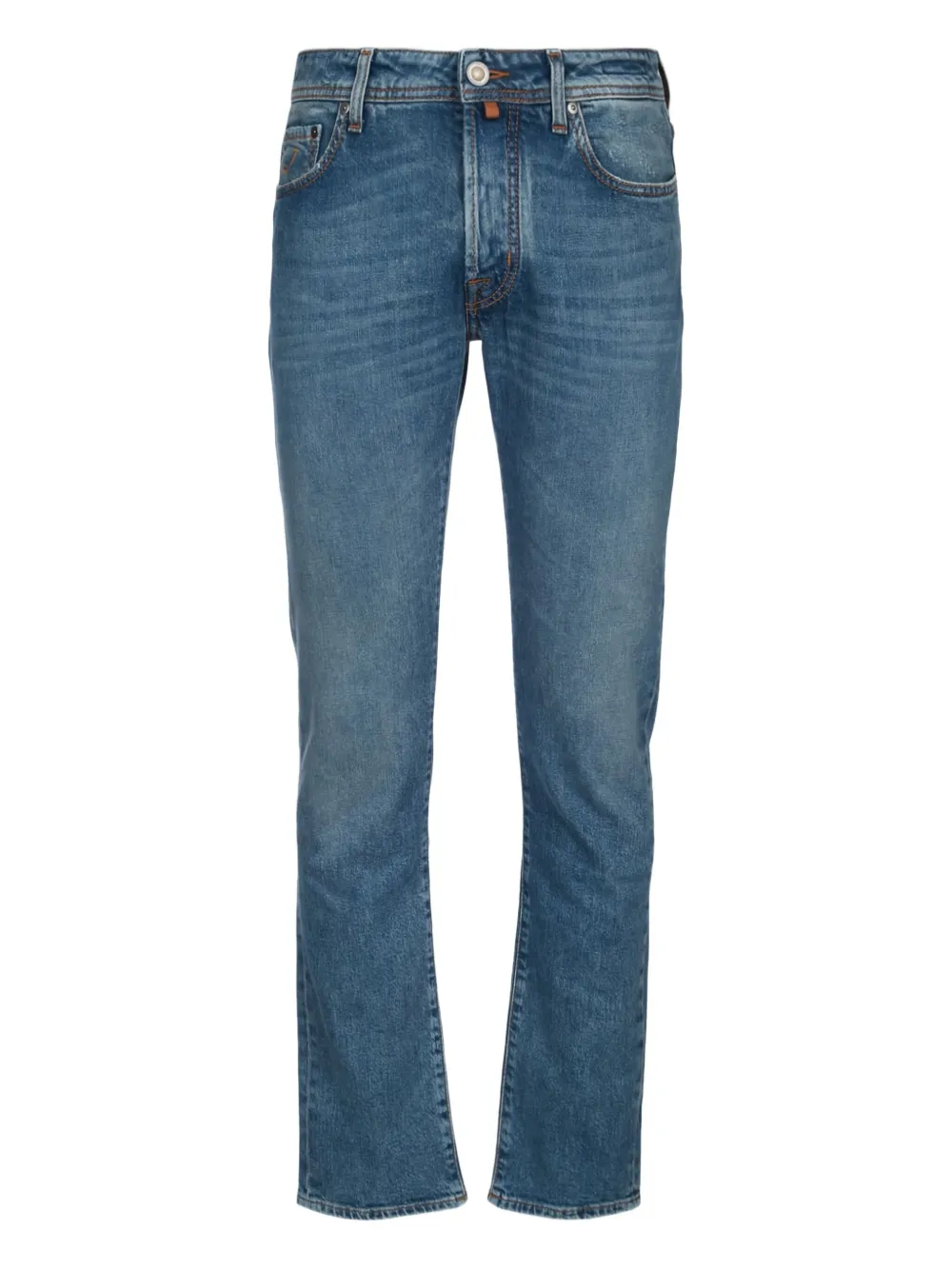 Jacob Cohen Denim Trousers With Belt Loops And Contrast Stitching