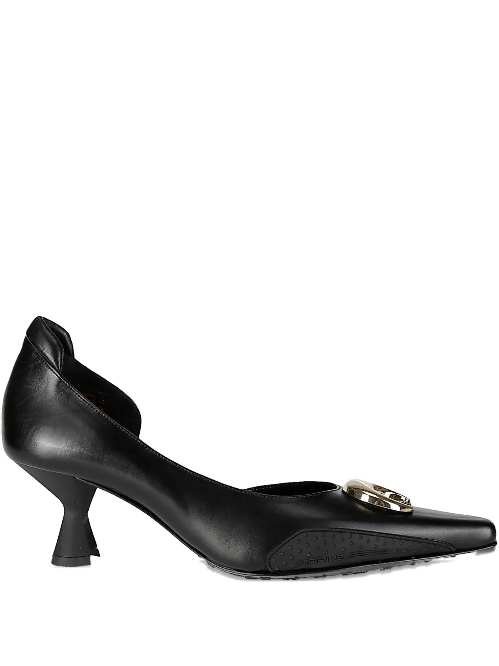 Marine Serre 60mm leather pumps Zwart
