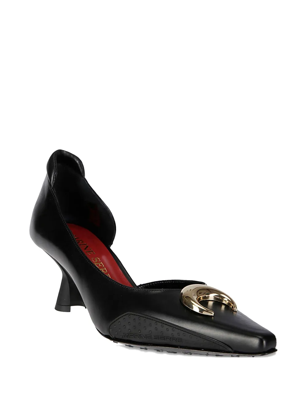 Marine Serre 60mm leather pumps - Zwart