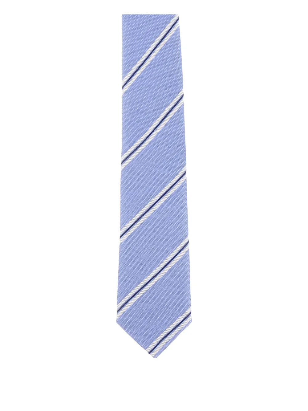 Corneliani striped silk tie Blauw