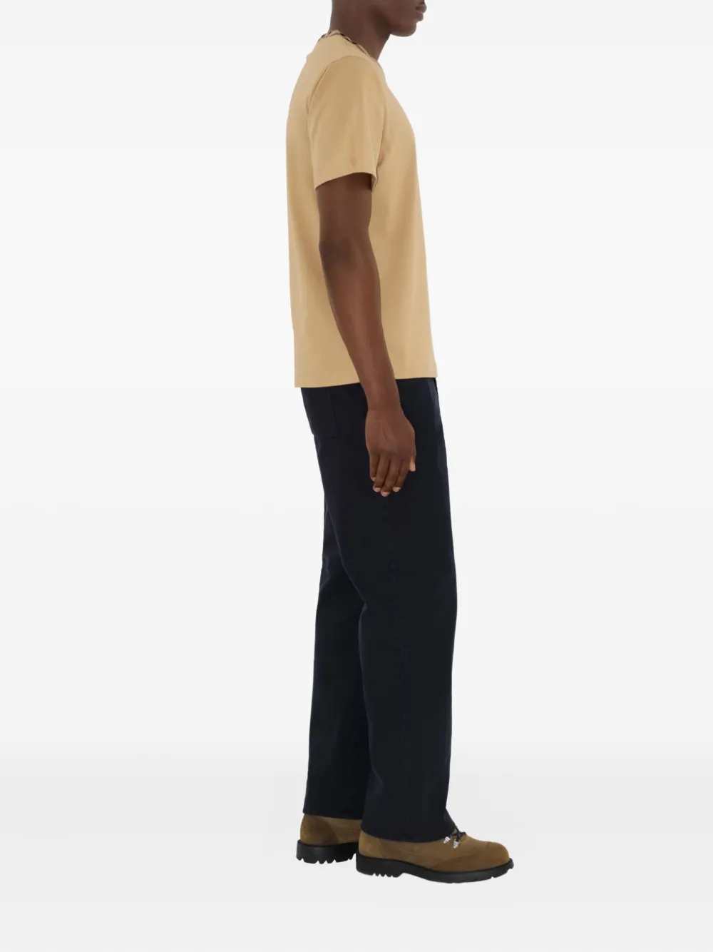 Burberry Katoenen T-shirt met geruite afwerking Beige
