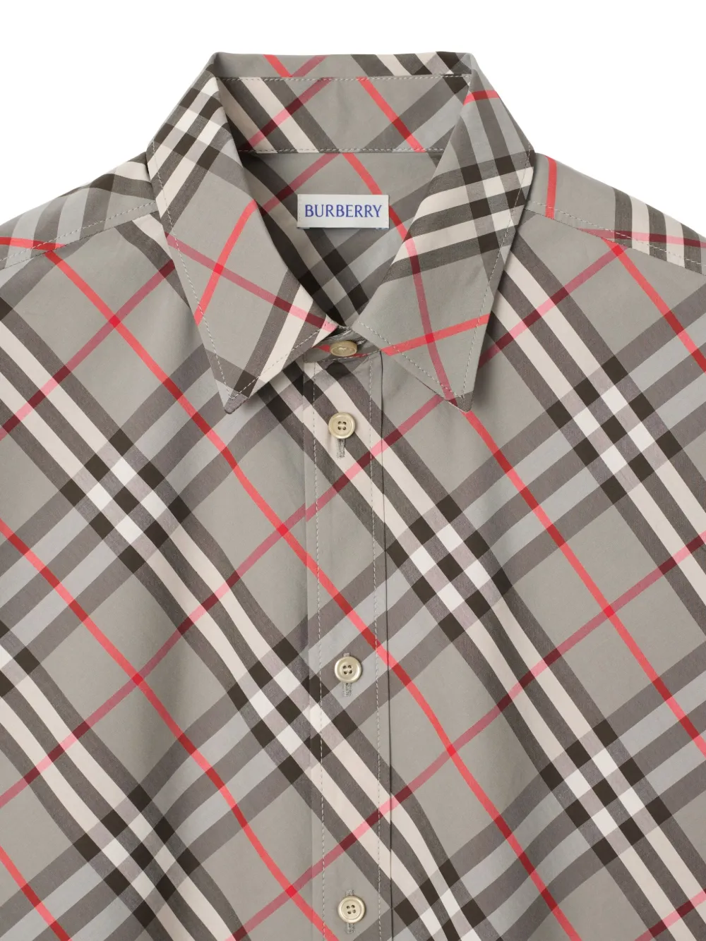 Burberry Geruit katoenen overhemd Grijs