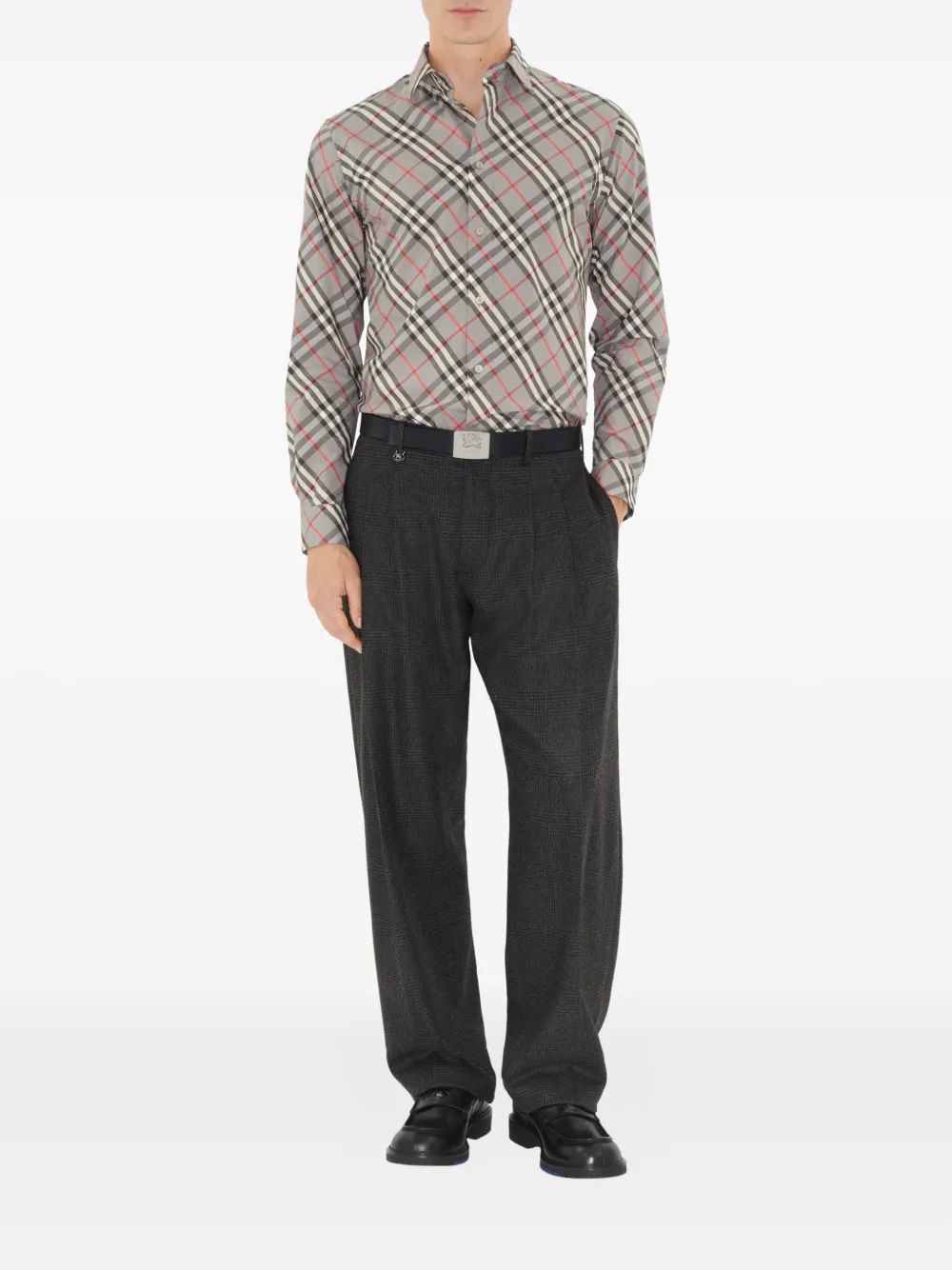 Burberry checked cotton shirt - Grijs
