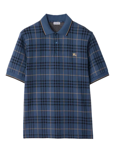 Burberry checked cotton polo shirt