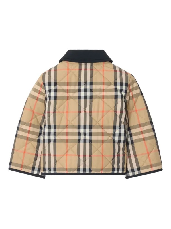Burberry Kids チェック キルティングジャケット | ニュートラル 