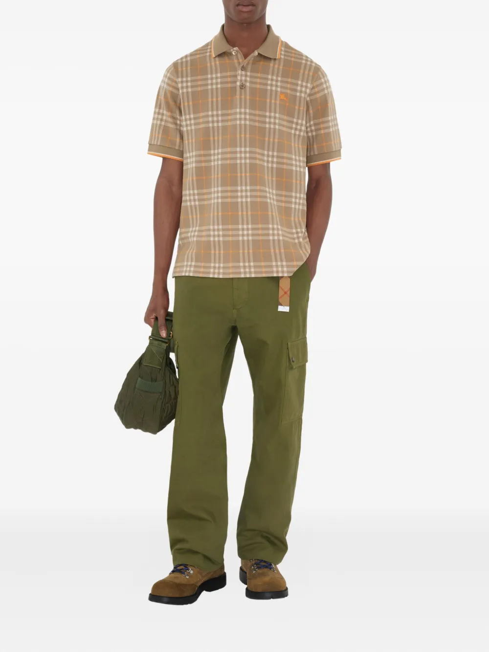 Burberry checked cotton polo shirt - Beige