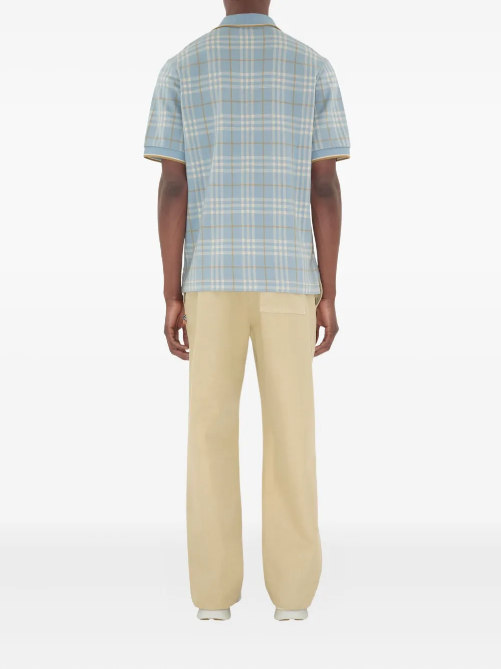 Burberry Geruit katoenen poloshirt Blauw