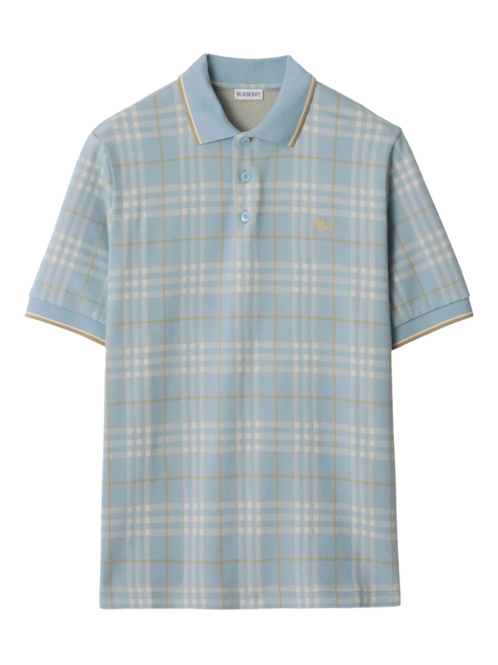 Burberry Geruit katoenen poloshirt Blauw