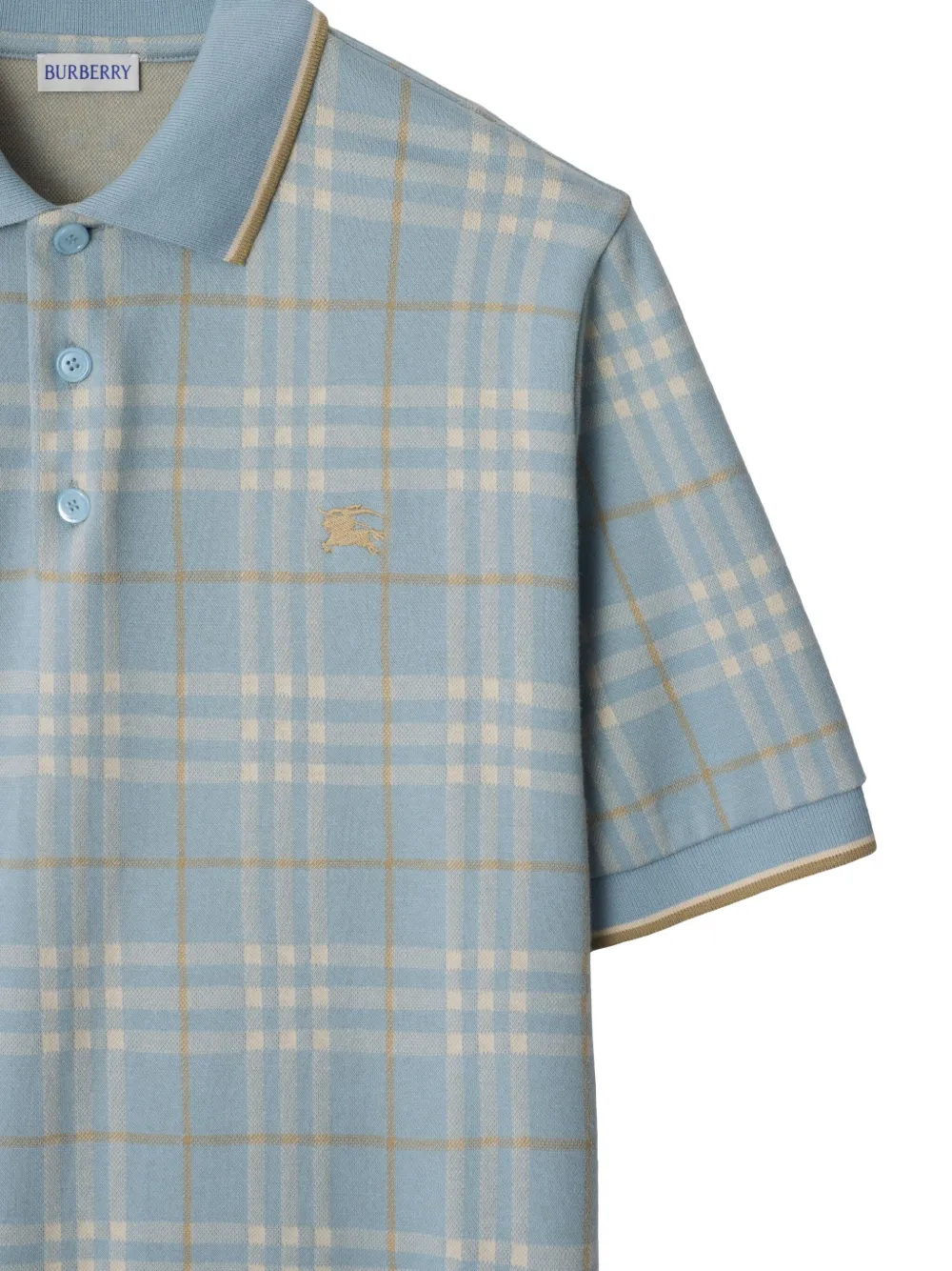Burberry Geruit katoenen poloshirt Blauw