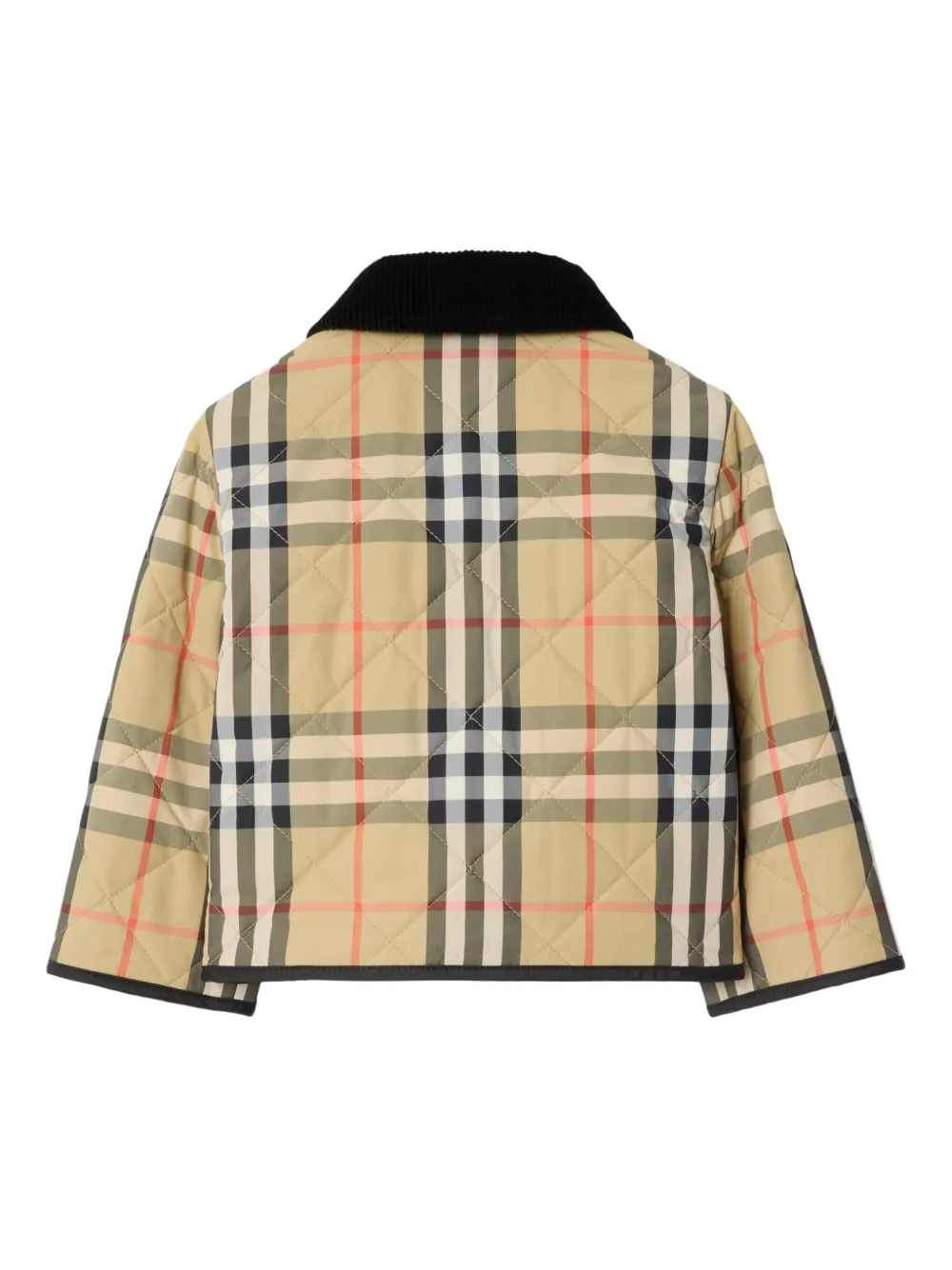 Burberry Kids Geruit gewatteerd jack Beige
