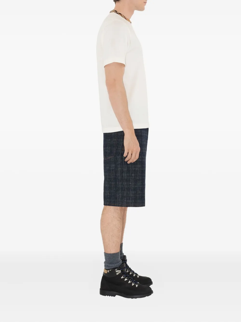 Burberry checked-trim cotton T-shirt - Wit